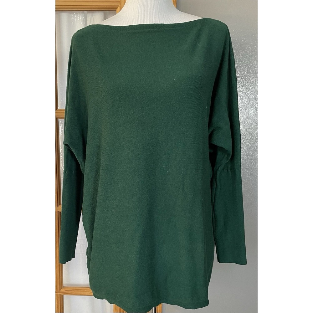 Blue Ivy Viscose Blend Sweater Womens M/L Pullover Green Modern Classic